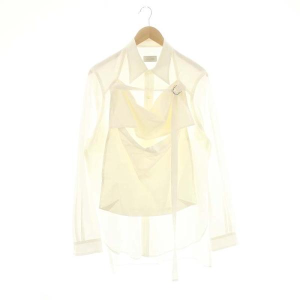 【中古】ベッドフォード BED J.W. FORD シルク混コットン デザインシャツ 長袖 1 オフホワイト /ES ■OS メンズ ベッドフォード BED J.W. FORD シルク混コットン デザインシャツ 長袖