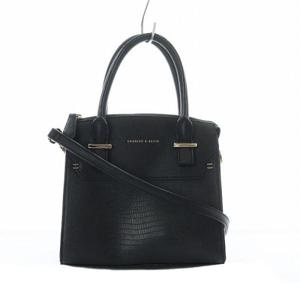 【美品】　CHARLES & KEITH ビジネスバッグ 黒 A4 通勤や通学に チャールズ&キース CHARLES&KEITH 2WAYバッグ ハンド トート 型