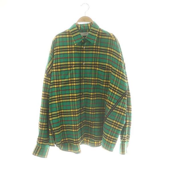 Facetasm ジップチェックシャツ ネルシャツ オーバーサイズ