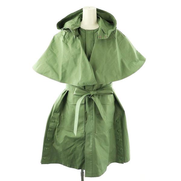 【中古】ドゥロワー Drawer ギャバジン フードジレ ベスト ロング 前開き 36 オリーブ /NR ■OS ■SH レディース ドゥロワー Drawer ギャバジン フードジレ ベスト ロング 前開き 36