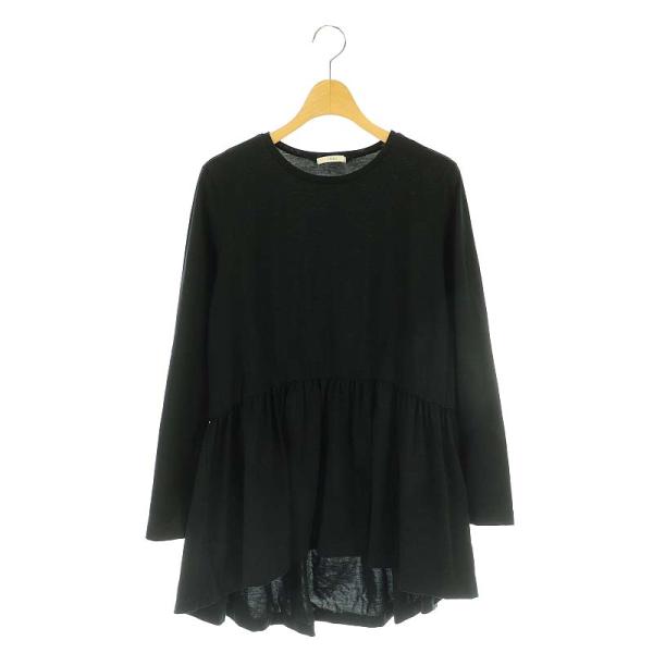 2023AW 美品 ルフィル ペプラムボーダートップス チュニック 黒 2023AW 美品 ルフィル ペプラムボーダートップス チュニック 黒