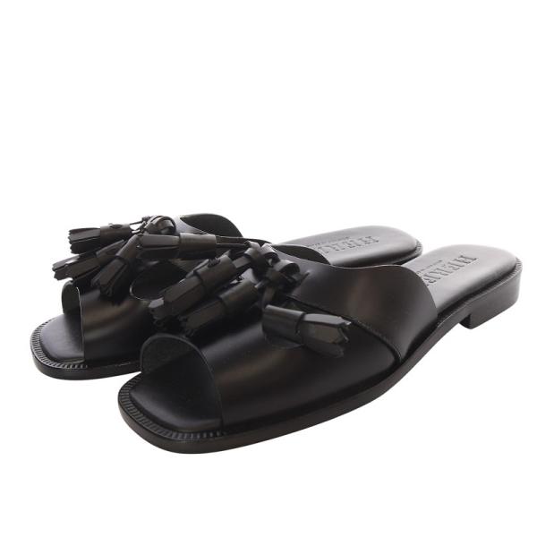 未使用品 へリュー HEREU BOQUERIA SLIDE オープントゥ タッセル 