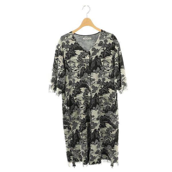 ヴィヴィアンタム VIVIENNE TAM 総柄パワーネット七分袖ワンピース