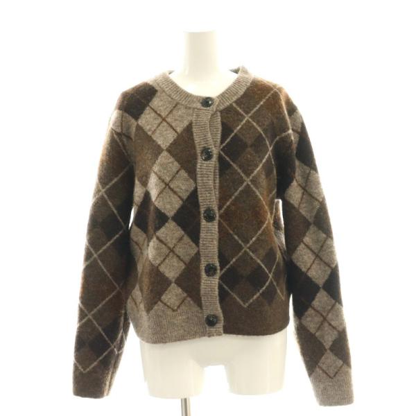 アーガイル柄ニットカーディガン　ZARA レディース ZARA ザラ アーガイル柄 クルーネック カーディガン ニット 長袖