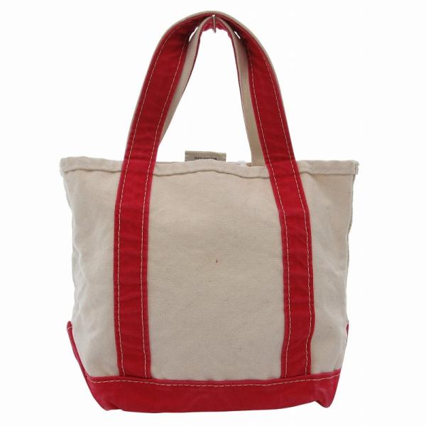 赤と白の抽象トートバッグ（ラファエル・ナバス） L.L.Bean○キャンバストートバッグ白×赤size S○230227k4-bag-tt