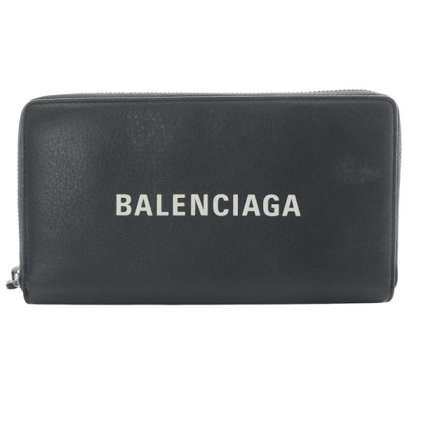 BALENCIAGA（バレンシアガ） ロゴデザイン ラウンドジップ 長財布 ロゴ