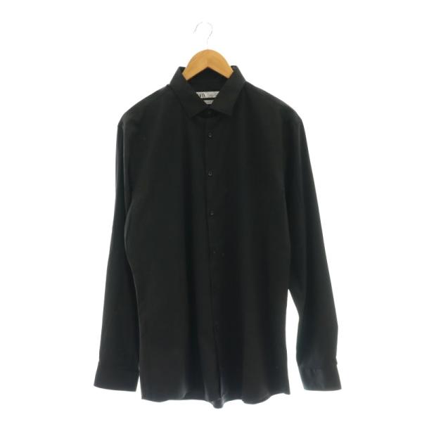 ZARA ブラック 長袖シャツ Mサイズ ZARA - タグつき新品☆ZARA☆オーバーサイズコットンシャツ☆黒M