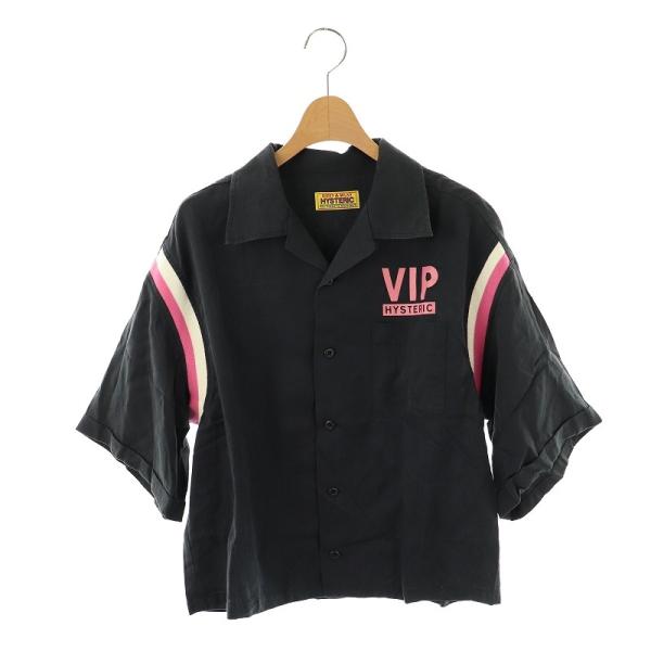 ヒステリックグラマー　シャツ　M　ブラック　レーヨン100 HYSTERIC GLAMOUR（ヒステリックグラマー）の「MONDO RADIO