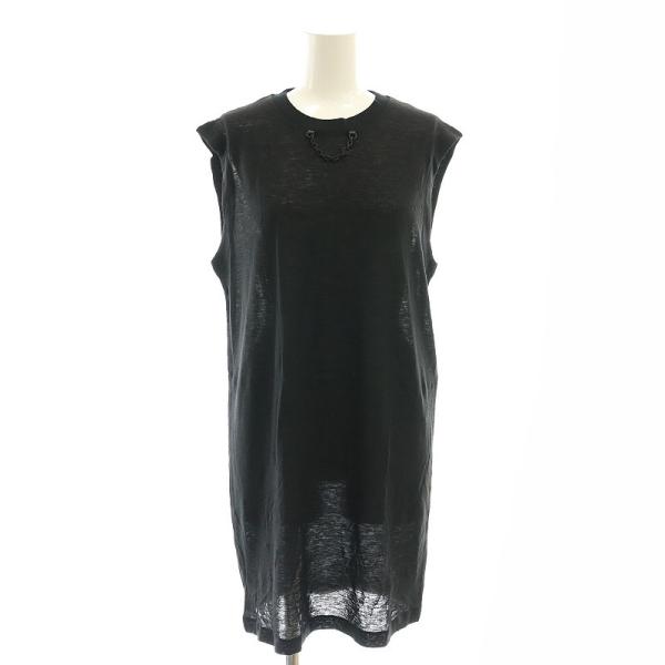 【中古】ルイヴィトン 24SS チェーン装飾 ウールノースリーブトップス カットソー チュニック XS 黒 ■SH レディース LOUIS VUITTON（ルイ・ヴィトン） LOUIS VUITTON 24SS チェーン装飾