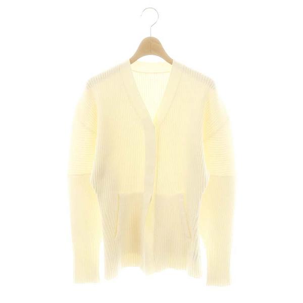 アダムエロペ　ニット　カーディガン　アイボリー ADAM ET ROPE'（アダムエロペ） ニット セーター 「洗える」ローゲージ