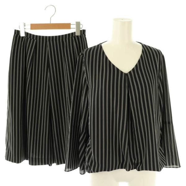 トランスワーク TRANS WORK セットアップ ストライプ ブラウス スカート 38 36 ブラック ホワイト /DO ■OS レディース【ブランド】トランスワーク TRANS WORK【表記サイズ】ブラウス 38スカート 36【実寸サ...