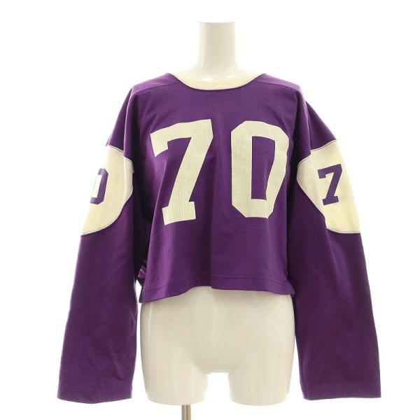 【中古】未使用品 フィーニー PHEENY  NYLON COTTON FOOTBALL TEE SHORT Tシャツ カットソー 長袖 F パープル /HK 未使用品 フィーニー PHEENY NYLON COTTON FOOTBALL TEE SHORT Tシャツ