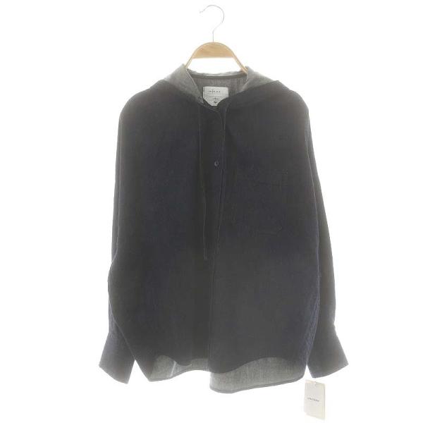 カフネ CAFUNE フーディーデニムシャツ 長袖 38 紺 ネイビー /AT □OS 