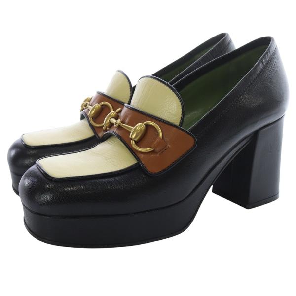 GUCCI（グッチ） ホースビット ヒール ローファー レザー 37 黒