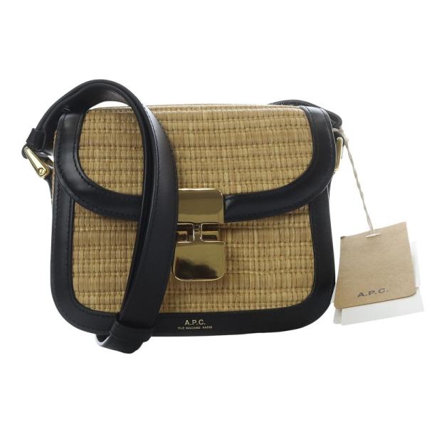 極美品 アーペーセー A.P.C. 2way かごバッグ　ラフィア　ナチュラル 極美品 アーペーセー A.P.C. 2way かごバッグ ラフィア