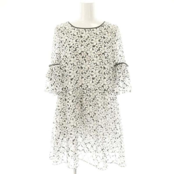 【美品】TO BE CHICトゥービーシック＊ジャスミンプリントリボンチュニック トゥービーシック TO BE CHIC ジャスミンプリントリボンチュニック