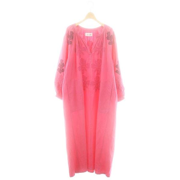 Sara mallikaサラマリカZIGZAG EMBROIDERYワンピース サラマリカ sara mallika COTTON FLOWER PATCHWORK DRESS