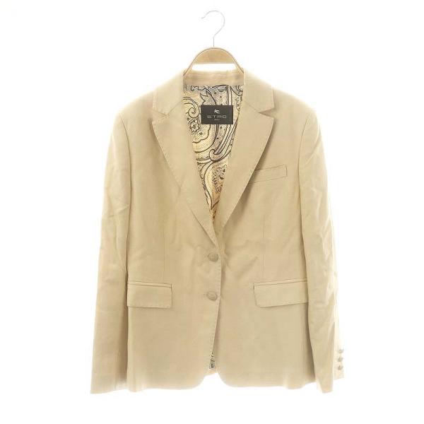 【中古】エトロ ETRO テーラードジャケット 裏地ペイスリー柄 42 ベージュ /AQ ■OS レディース ETRO（エトロ） テーラードジャケット 裏地ペイスリー柄 42 ベージュ