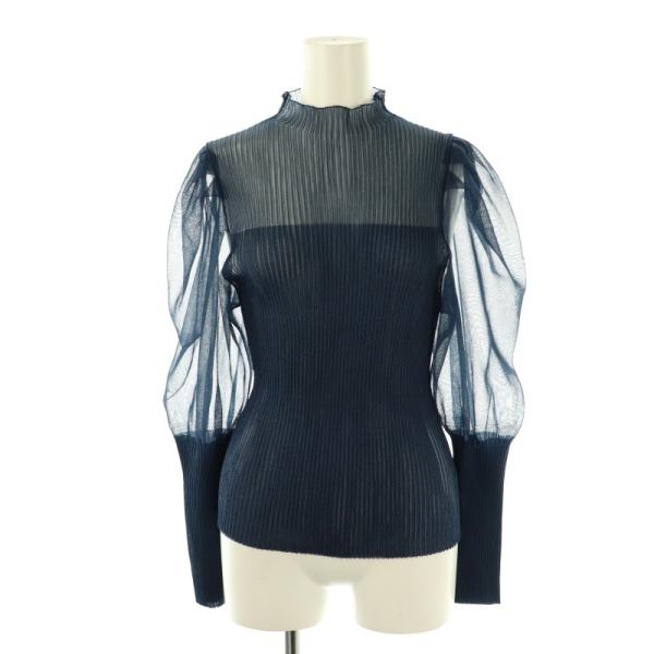 新品★ MUVEIL ミュベール カットソー　ブラウス　ネイビー　40 新品☆ MUVEIL ミュベール カットソー ブラウス ネイビー 40