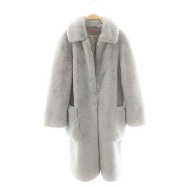 デプレ DES PRES トゥモローランド エコファーロングコート 36 水色