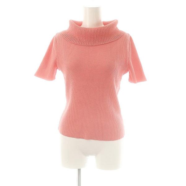 【中古】エムズグレイシー 24SS サマーニット セーター 和紙混 オフタートル 38 コーラルピンク レディース エムズグレイシー M'S GRACY 24SS サマーニット セーター 和紙混 オフ