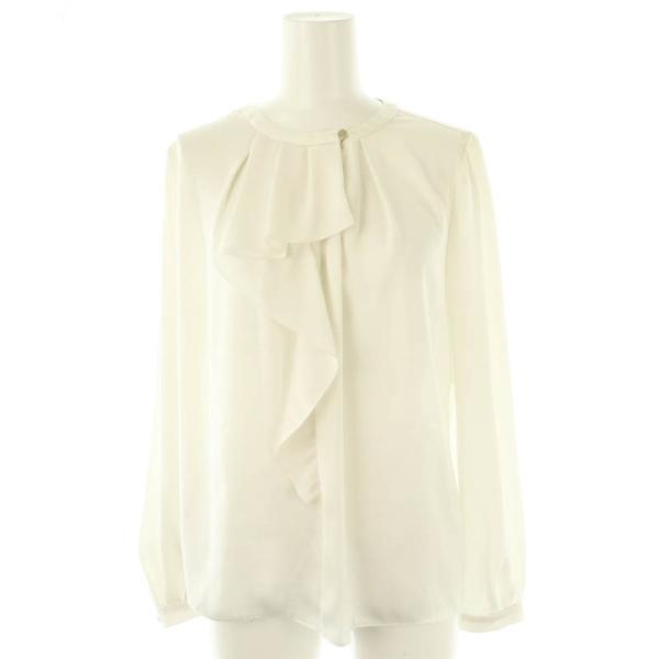 美品✨アナイ　25SS ヴィンテージサテンラッフルブラウス　ネイビー　M 美品✨アナイ 25SS ヴィンテージサテンラッフルブラウス