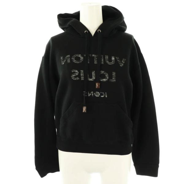 【中古】ルイヴィトン 1A61LL 20SS リバースロゴプルオーバー パーカー スウェット RW201W XS ブラック レディース LOUIS VUITTON（ルイ・ヴィトン） LOUIS VUITTON 1A61LL 20SS リバース