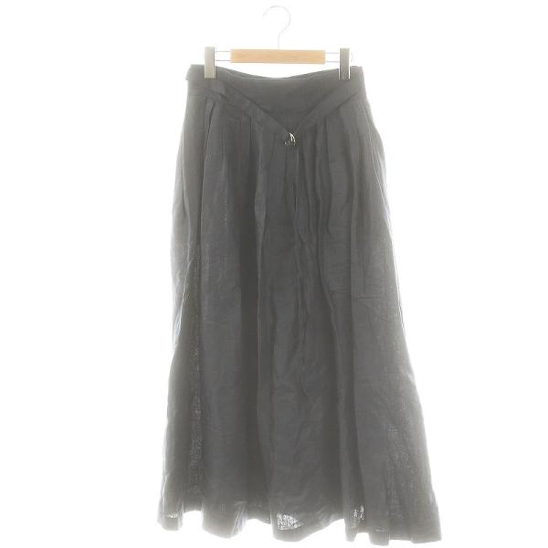 エブール ebure 24SS クリアリネン ベルテッドラップスカート フレア