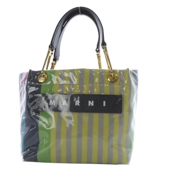 マルニ　MARNI　トートバッグ　マルチカラー　ストライプ　ボーダー　アルミ マルニ MARNI トートバッグ マルチカラー ストライプ ボーダー