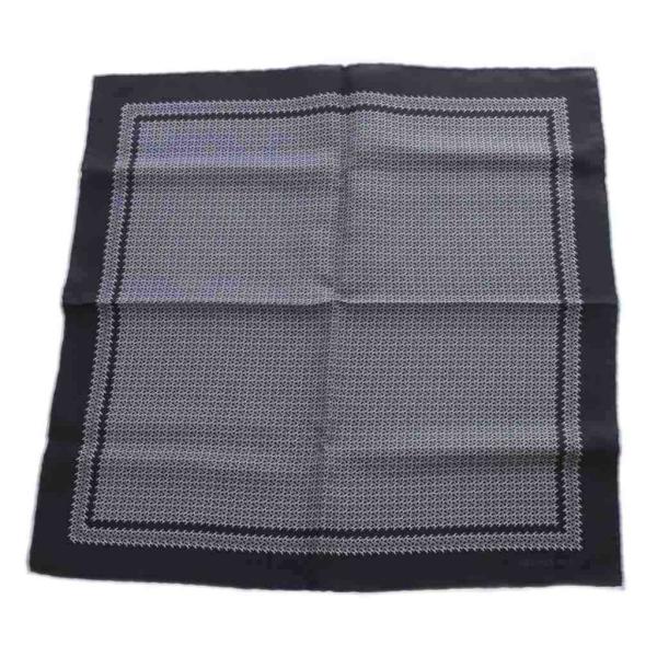 HERMES（エルメス） ハンカチ ポケットチーフ H柄 シルク グレー