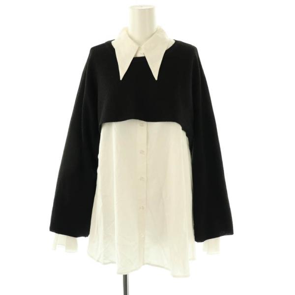 ココディール COCO DEAL 23SS オープンスリーブショートニット×シャツ