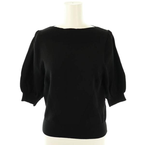 美品 LOULOU WILLOUGHBY サイドシームパフプルオーバー 黒 2 ルルウィルビー Loulou Willoughby 23SS サイドシームパフプルオーバー