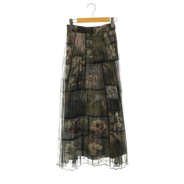 アメリヴィンテージ　スカーフスカート　ベージュ Ameri（アメリ）の「MEDI TWIN CHEETAH FAKE SCARF SKIRT