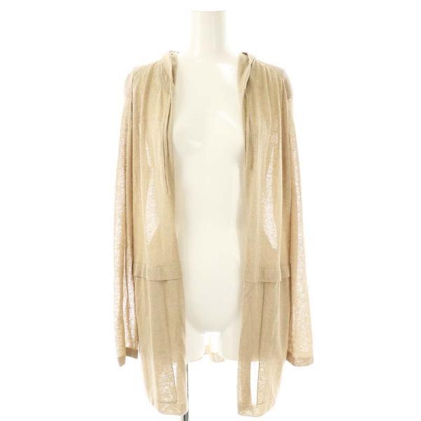 モラビト MORABITO ブラン BLANC リネン混フードニットカーディガン