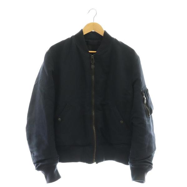 コモリ COMOLI シルクナイロン MA-1ジャケット ブルゾン 中綿 2 黒 U03