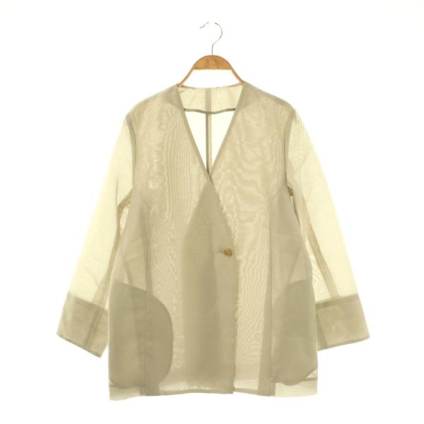 イエナ IENA 24SS シアージャケット ノーカラー 38 ベージュ /HK □OS