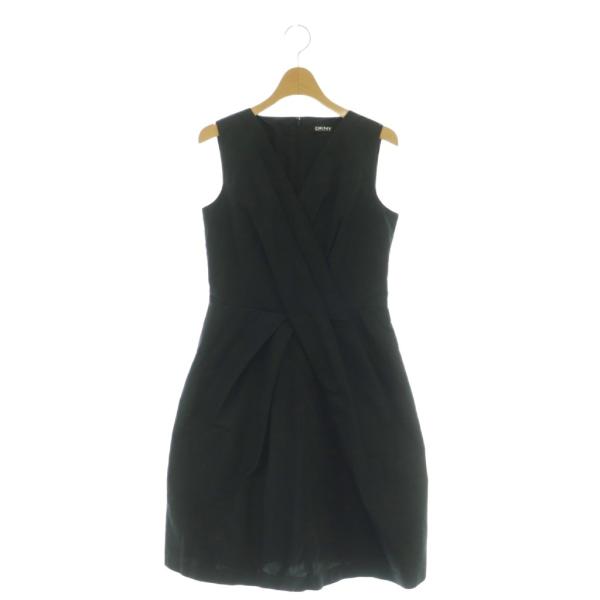 【タグ付き未使用品】DKNY ダナキャランニューヨーク プリーツ ワンピース 4 ダナキャランニューヨーク DKNY Vネックノースリーブワンピース 4 黒
