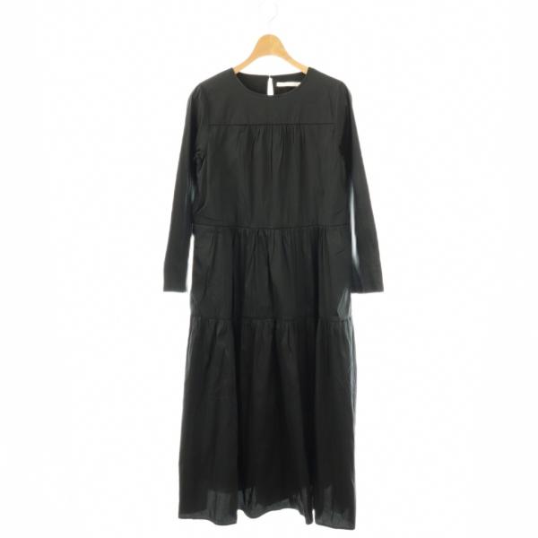 ne quittez pas ヌキテパ　ロング　ワンピース　黒 ヌキテパ NE QUITTEZ PAS! 24AW Poly Dupion Solid Tiered Dress