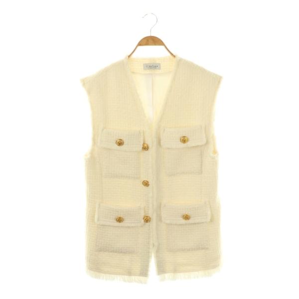 新品　イデアルーチェ　ジャケットジレ　ホワイト イデアルーチェ iDea Luce ツィードジレ ベスト 38 ホワイト /HK