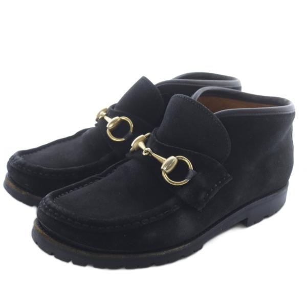 GUCCI（グッチ） ホースビット モカシン ショートブーツ 35 22cm 黒