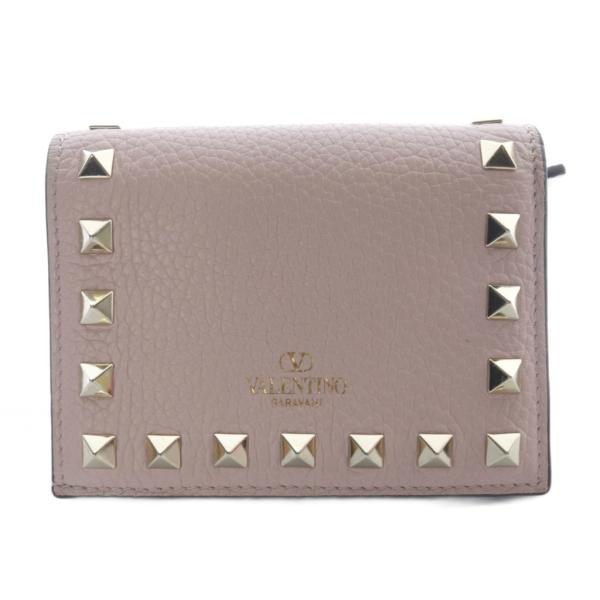 【美品】ヴァレンティノ ガラヴァーニ　折り財布　ピンク　レザー　Vロゴ VALENTINO GARAVANI ヴァレンティノ ガラヴァーニ 財布 ミニ