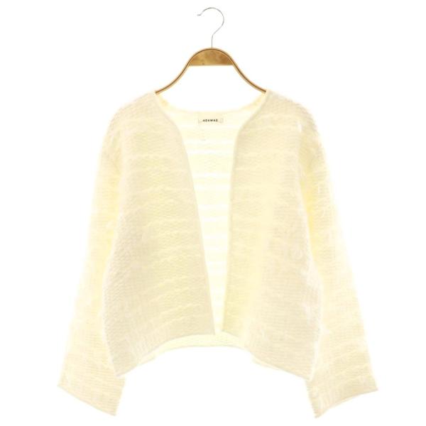 アダワス ADAWAS FRENGE TWEED JACKET ジャケット ノーカラー カラー