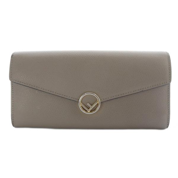 【中古】フェンディ FENDI コンチネンタル TORTORA 長財布 二つ折り レザー グレージュ 8M0251 A18B F0E65 FENDI（フェンディ） コンチネンタル TORTORA 長財布 二つ折り レザー