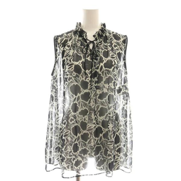 アナイ ANAYI 23AW ラインフラワープリントギャザー ブラウス