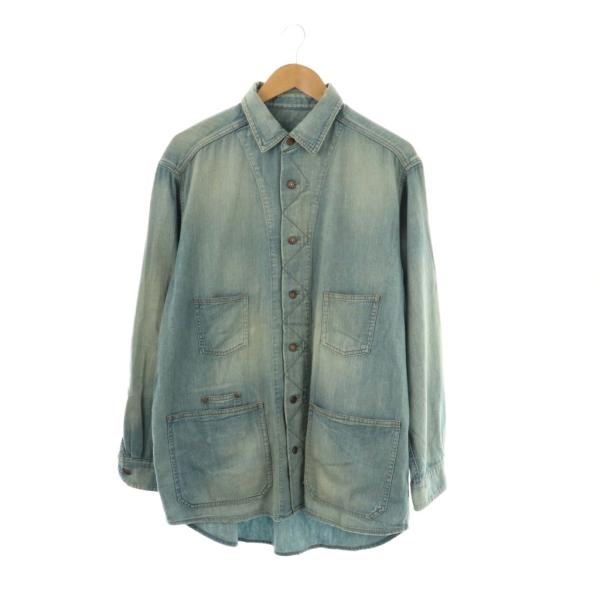 【中古】マーティーアンドサンズ 25AW DENIM SHIRTS COVERALL デニムジャケット カバーオール 薄手 ダメージ加工 マーティーアンドサンズ 25AW DENIM SHIRTS COVERALL デニムジャケット