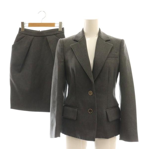 【中古】ディー&ジー ドルガバ ドルチェ&ガッバーナ D&G ウールジャケットスカートセットアップ テーラード 36 グレー ディー&ジー ドルガバ ドルチェ&ガッバーナ D&G ウールジャケット