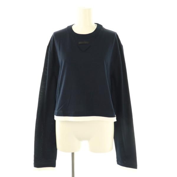 PRADA（プラダ） 長袖 ジャージー Tシャツ カットソー コットン XS 紺