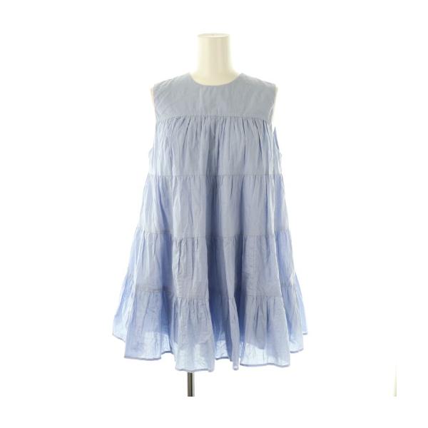 【中古】マリハ MARIHA 23SS ミューズのブラウス シャツ プルオーバー ティアード ギャザー 36 サックスブルー マリハ MARIHA 23SS ミューズのブラウス シャツ プルオーバー