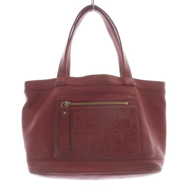 SEE BY CHLOE シーバイクロエ レザー トートバッグ ハンドバッグ 赤
