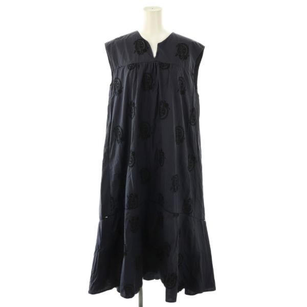 【中古】ヌキテパ NE QUITTEZ PAS! 24SS Poplin Paisley Embroidery Dress ワンピース ロング 刺繍 M ネイビー /DF ■OS レディース ヌキテパ NE QUITTEZ PAS! 24SS Poplin Paisley Embroidery Dress